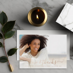 Love and Thanks Graduation Photo Overlay Foil Card