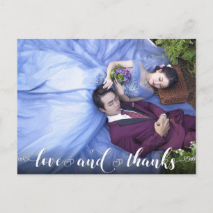 Love and Thanks   Modern Heart Photo Thank You Postcard