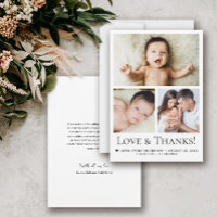 Love and Thanks Modern three photos baby