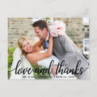 Love and Thanks Modern Wedding Mr. and Mrs.