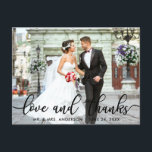 Love and Thanks Modern Wedding Photo Thank You SB Postcard<br><div class="desc">Love and Thanks Modern Wedding Thank You Photo Postcard - Black Script</div>