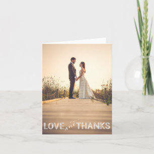 Love and Thanks, Modern Wedding Thank You Card