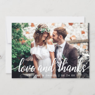 Love and Thanks Modern Wedding Thank You Photo