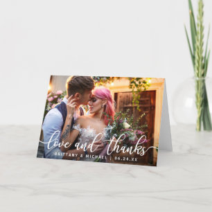 Love and Thanks Modern Wedding Thank You Photo F