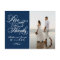 Love and Thanks Navy Blue Wedding Photo Thank You
