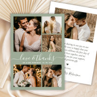 Love and Thanks Photo Collage Sage Green Wedding