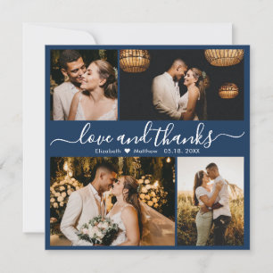Love and Thanks Photo Collage Wedding Thank You Ca Card