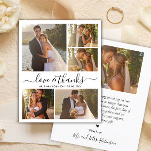 Love and Thanks Photo Collage Wedding Thank You Flyer