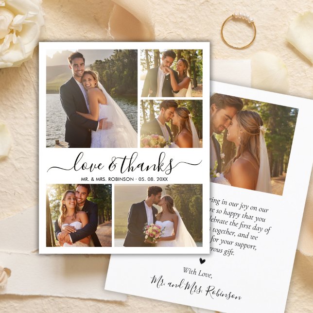 Love and Thanks Photo Collage Wedding Thank You Flyer (Creator Uploaded)