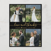 Love and Thanks Photo Collage Wedding Thank You Po