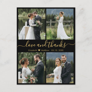Love and Thanks Photo Collage Wedding Thank You Po Postcard