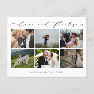 Love And Thanks Photo Collage Wedding Thank You Postcard