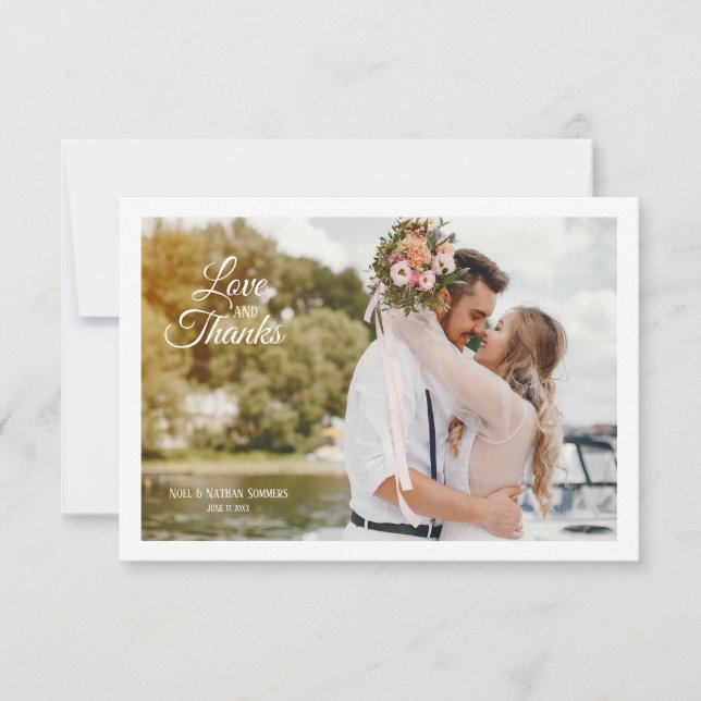 Love and Thanks Photo Wedding Card (Front)