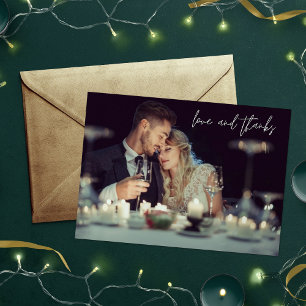 Love and Thanks Photo Wedding Thank You  Card