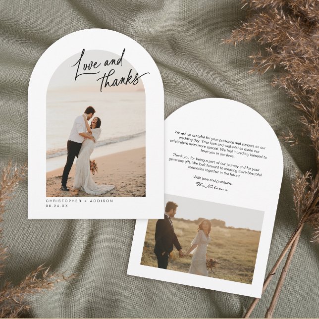 Love and Thanks Photo Wedding Thank You Card (5" x 7" Front and Back )