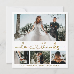 Love and Thanks Script 4 Photo Collage Wedding