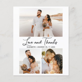 Love and Thanks Script Photo Collage Budget Card