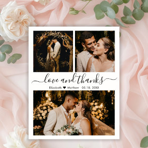Love and Thanks Script Wedding Photo Thank You Flyer
