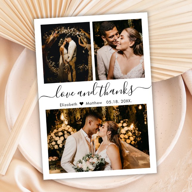 Love and Thanks Script Wedding Photo Thank You Flyer (Creator Uploaded)