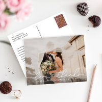 Love and Thanks Script Wedding Photo Thank You