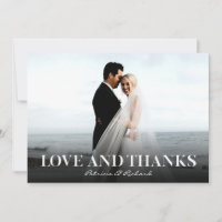 Love And Thanks Simple Wedding Thank You Photo