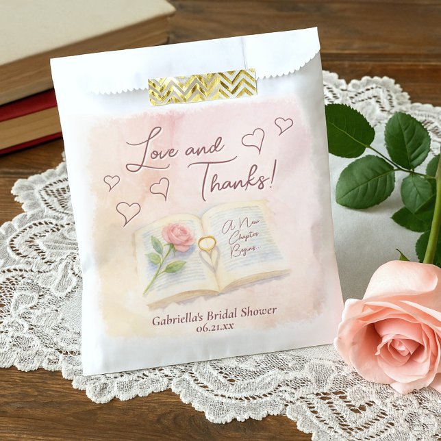 Love and Thanks Storybook Romance Bridal Shower Favour Bag (Creator Uploaded)