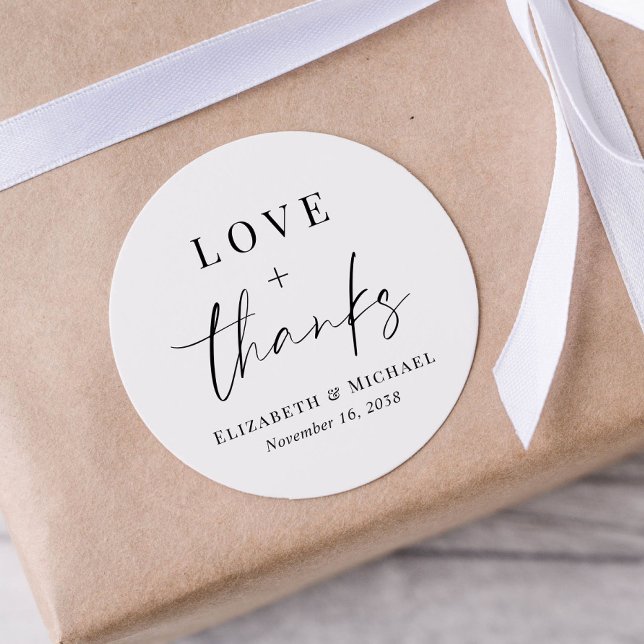 Love And Thanks Wedding Classic Round Sticker (Creator Uploaded)