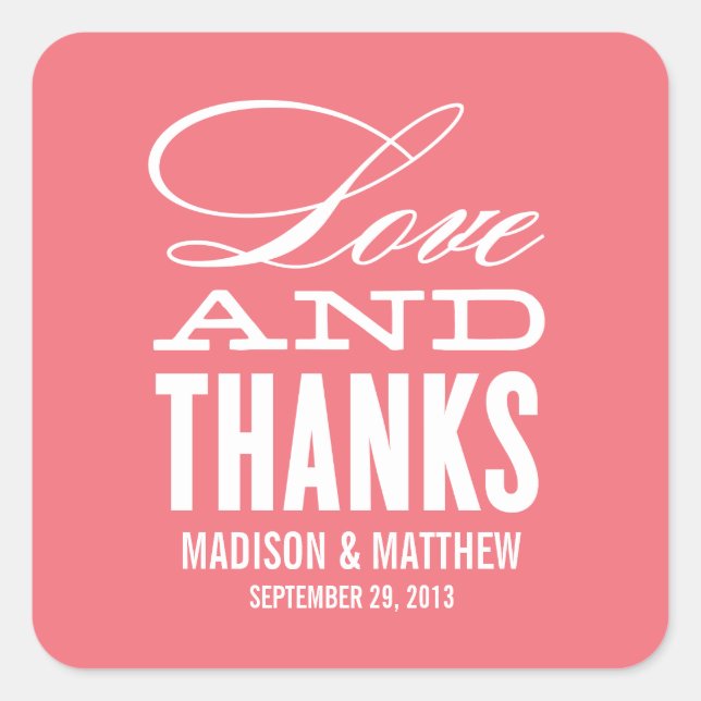 LOVE AND THANKS | WEDDING FAVOR LABELS (Front)