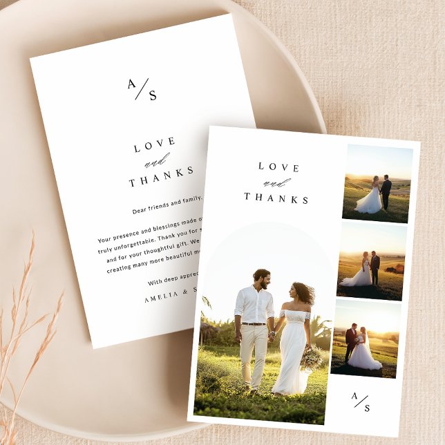 Love and Thanks Wedding Photo Thank You Card (Creator Uploaded)