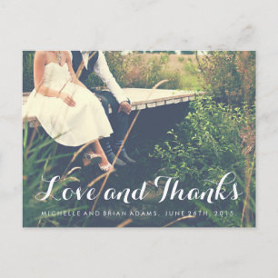Love and Thanks Wedding Photo Thank You Card