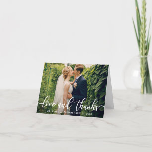 Love and Thanks Wedding Photo Thank You Note
