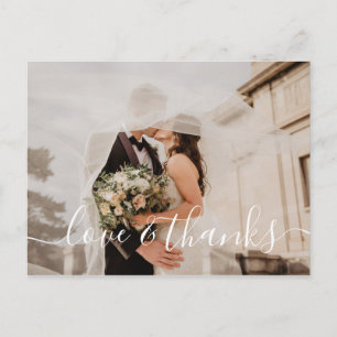 Love And Thanks Wedding Photo Thank You Postcard