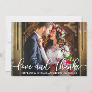 Love and Thanks Wedding Thank You Photo Card