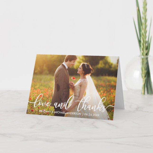 Love and Thanks Wedding Thank You Photo Fold (Front)
