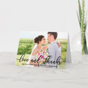 Love and Thanks Wedding Thank You Photo Fold B Card