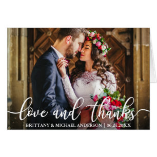 Love and Thanks Wedding Thank You Photo Folded