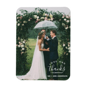 Love and Thanks Wedding Thank You Photo Magnet