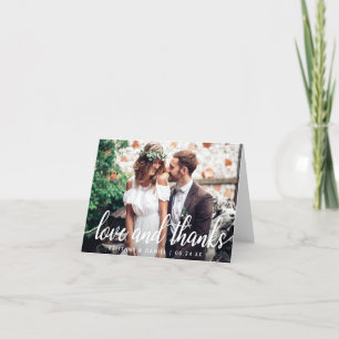 Love and Thanks Wedding Thank You Photo Note Card