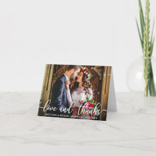 Love and Thanks Wedding Thank You Photo Note Card