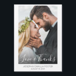 Love and Thanks Whimsy Photo Wedding Magnet<br><div class="desc">Give your loved ones a keepsake of your special day, with this vertical whimsical design 'love and thanks' magnetic wedding magnet which you can customise with your picture, names and wedding date. On the bottom of the design, there is a black gradient which will make the text stand out. If...</div>