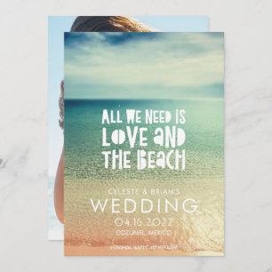 Love and the Beach Wedding Photo Save The Date