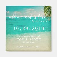 Love and the Beach Wedding Save the Date Magnets