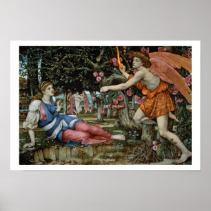 Love and the Maiden (oil on canvas) Poster