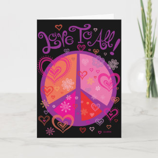 Love and the Peace Sign Valentine's Card