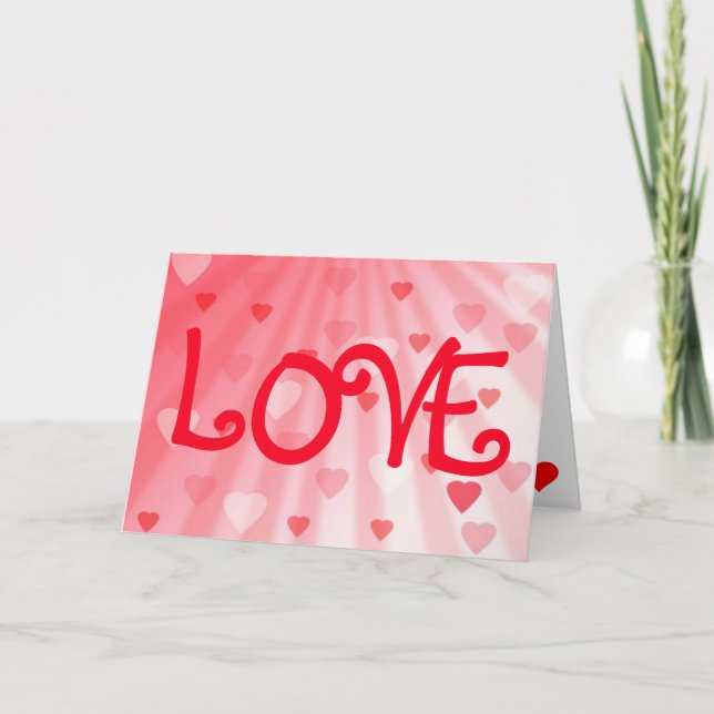 Love and Valentine Hearts - Valentine Card (Front)