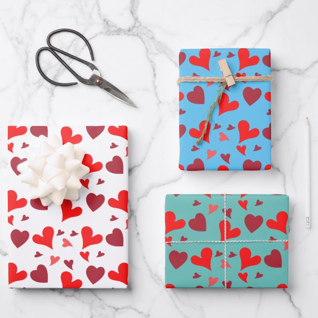 Love and Valentine Inspired Art Wrapping Paper Sheet (Front)
