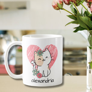 Love and Whiskers Monogram  Coffee Mug