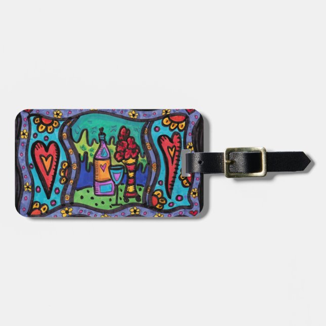Love and Wine Luggage Tag (Front Horizontal)