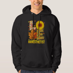Love Anesthetist Nurse Scrubs Thanksgiving Sunflow Hoodie