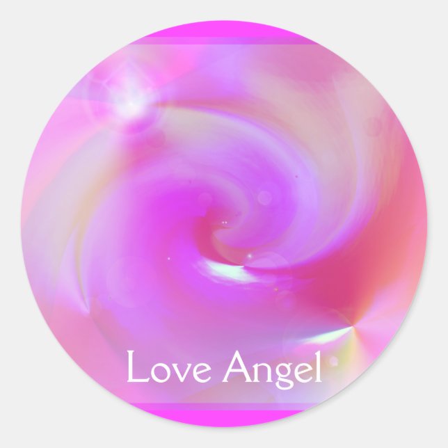 Love Angel Classic Round Sticker (Front)
